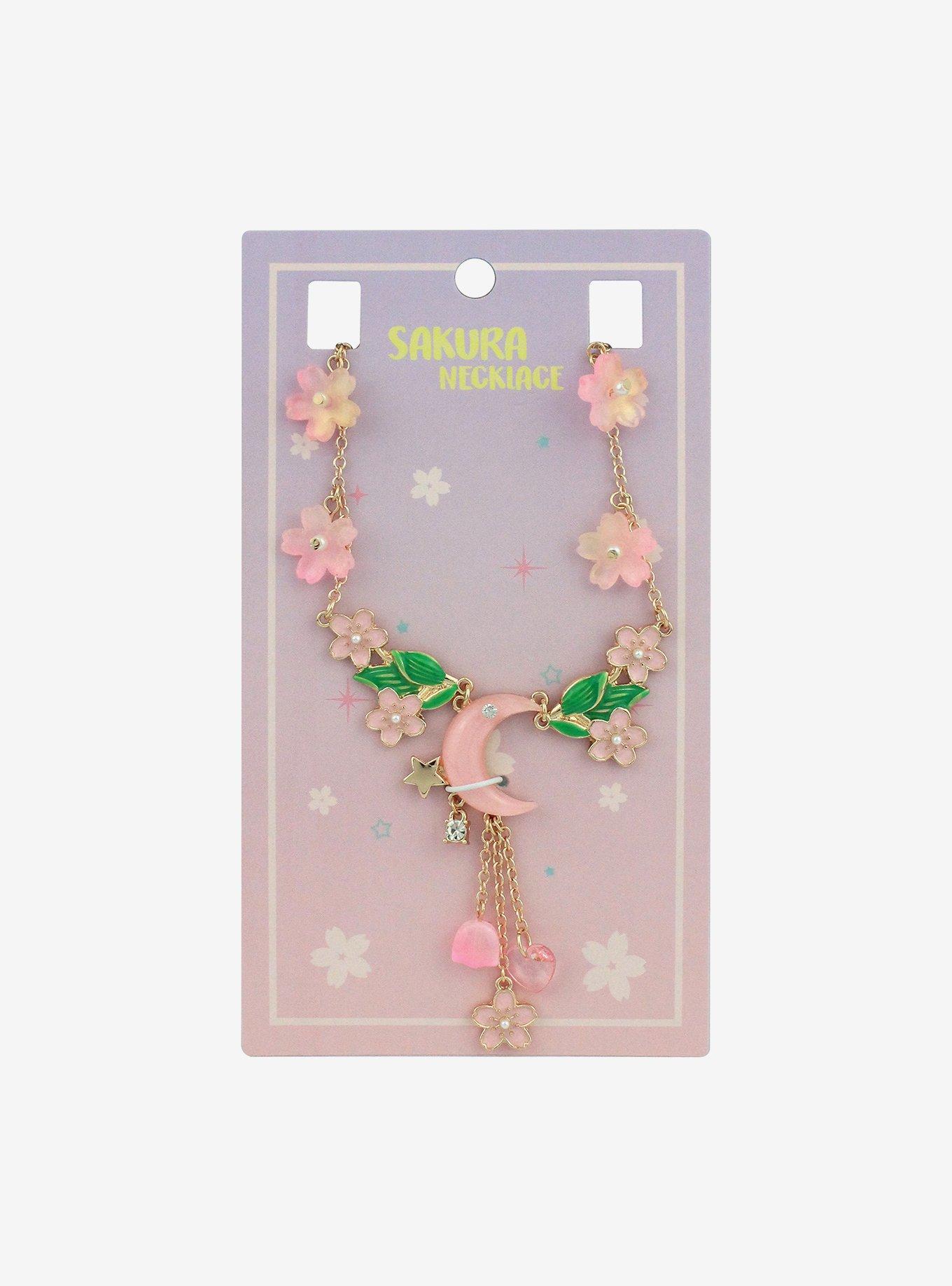 Sakura Flower Moon Necklace