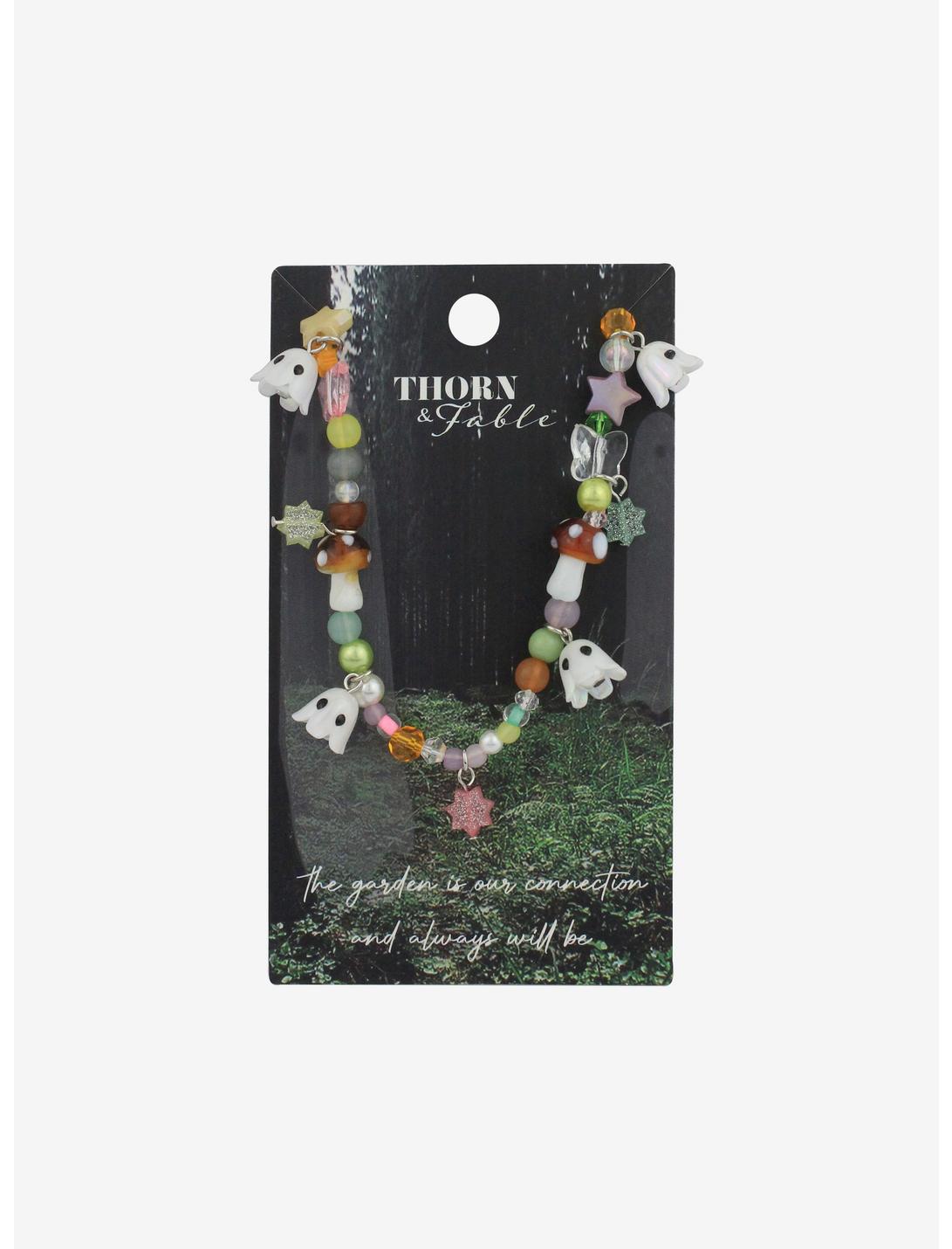 Thorn & Fable Ghost Flower Colorful Beaded Necklace, , hi-res