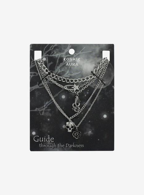 Cosmic Aura Witchy Skull Snake Necklace Set | Hot Topic