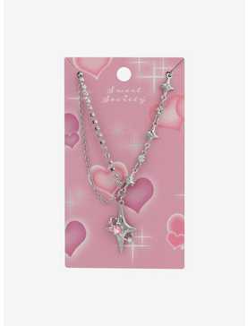 Sweet Society Star Rhinestone Chain Necklace, , hi-res