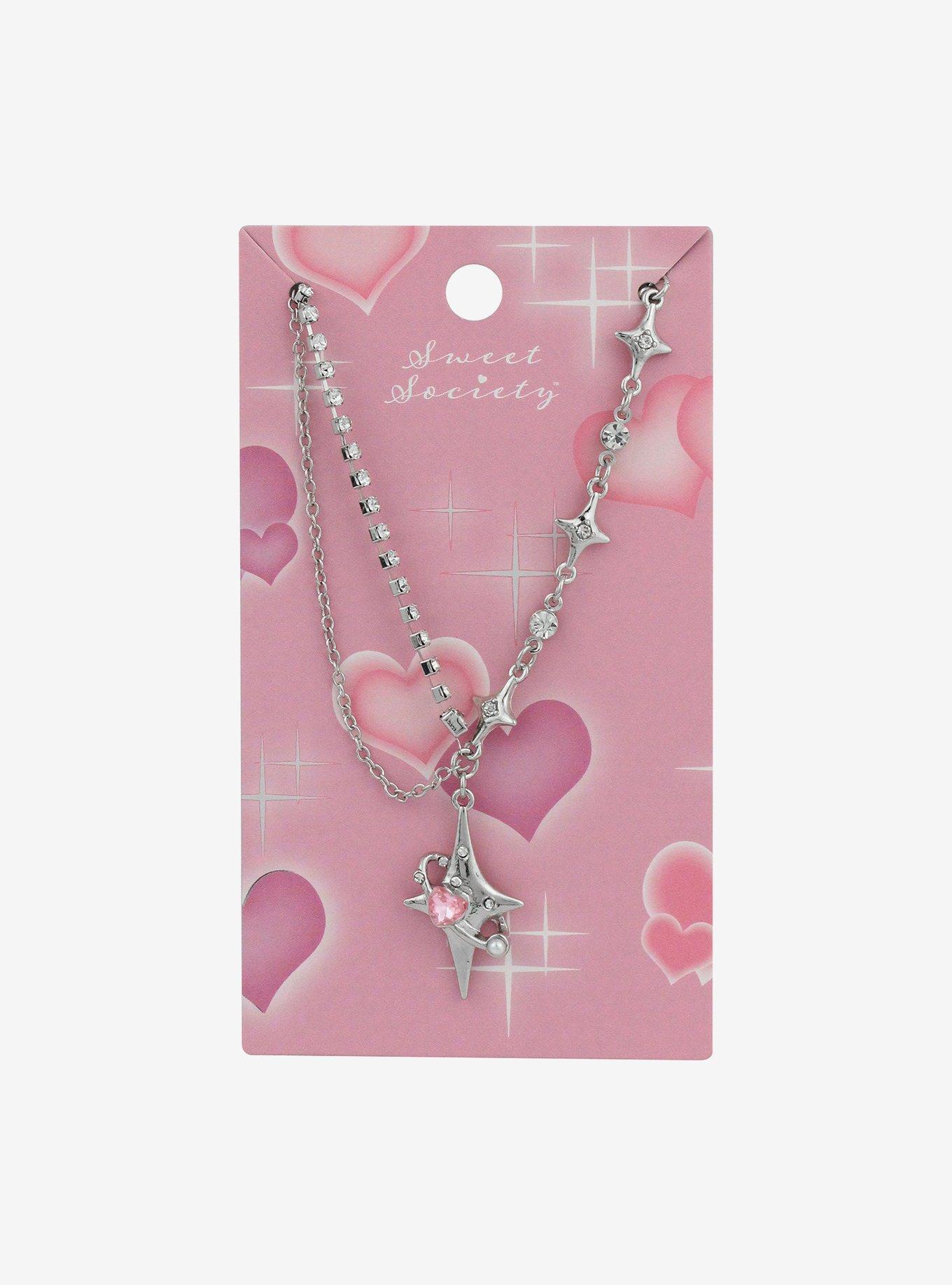 Sweet Society Star Rhinestone Chain Necklace, , hi-res