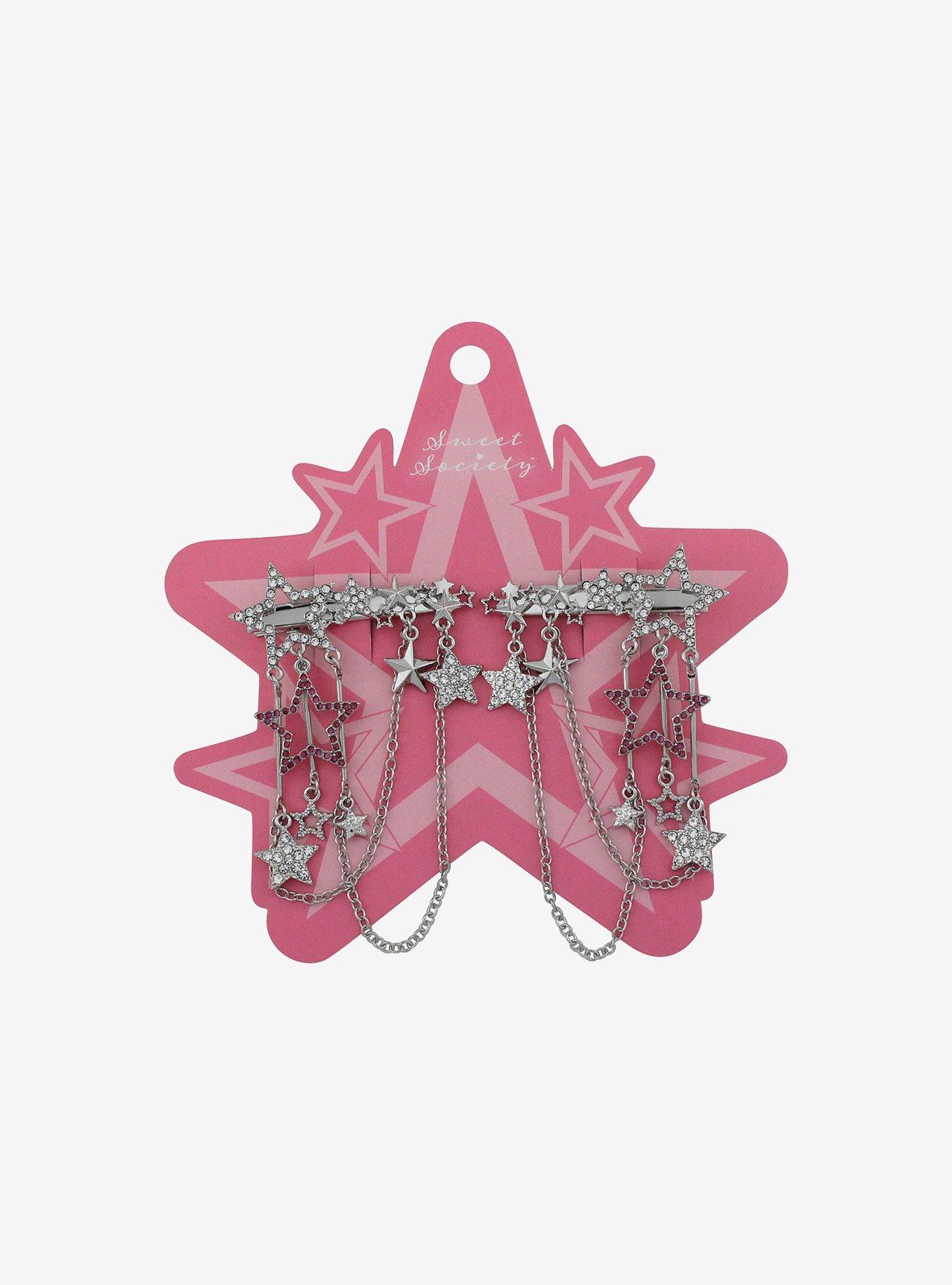 Sweet Society Bling Star Chain Hair Clip Set, , hi-res