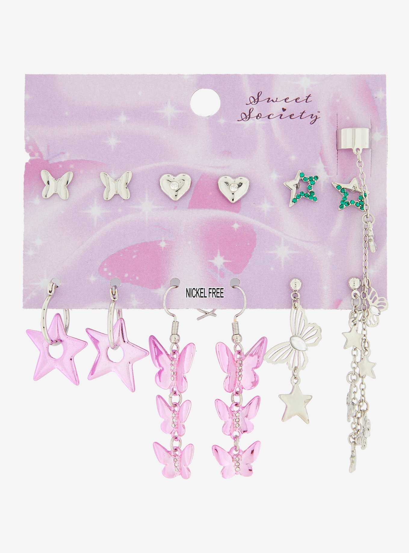 Sweet Society Butterfly Star Earring Set, , hi-res