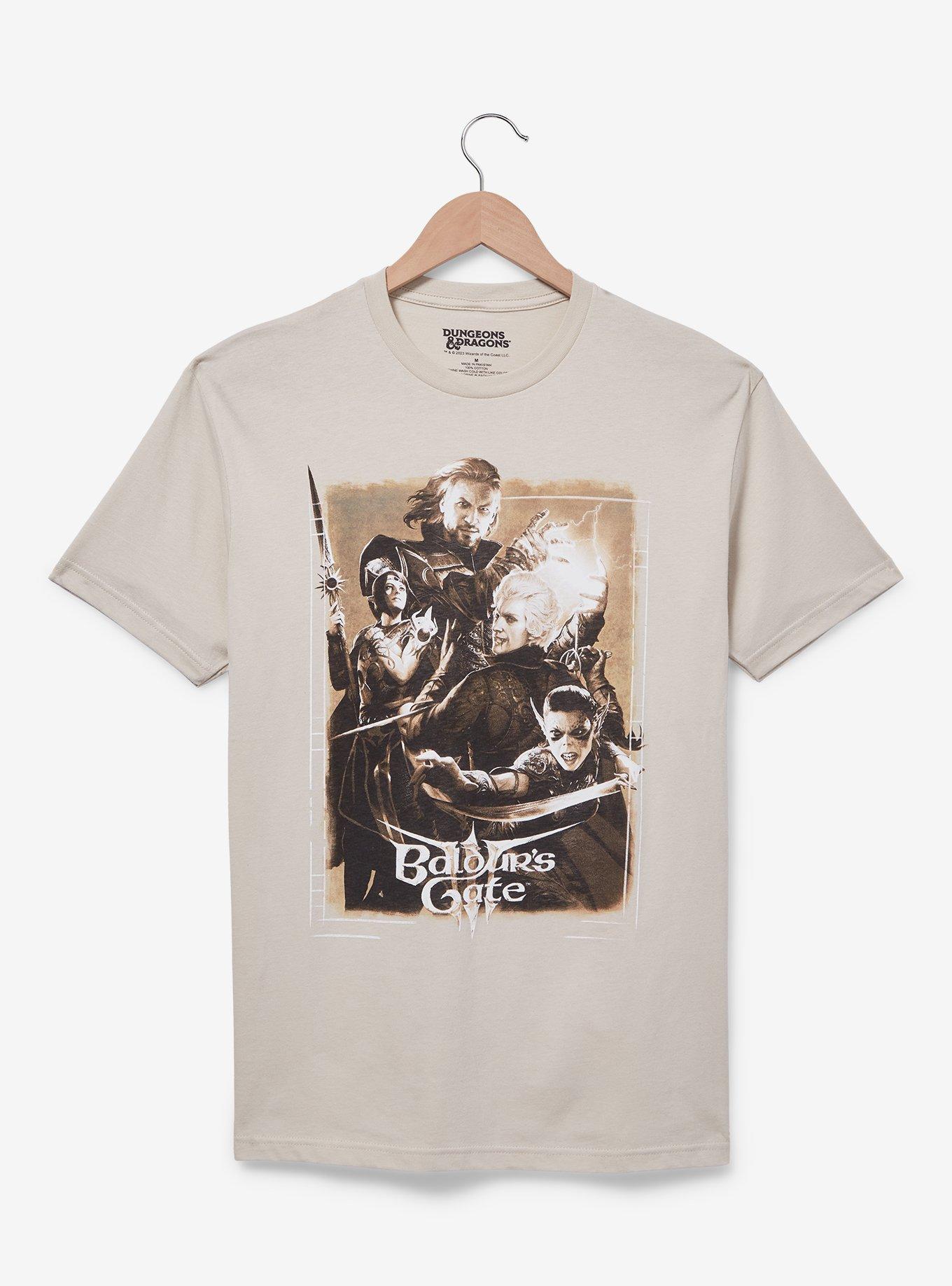 Dungeons & Dragons Baldur's Gate 3 Poster T-Shirt &mdash; BoxLunch Exclusive, STONE, hi-res