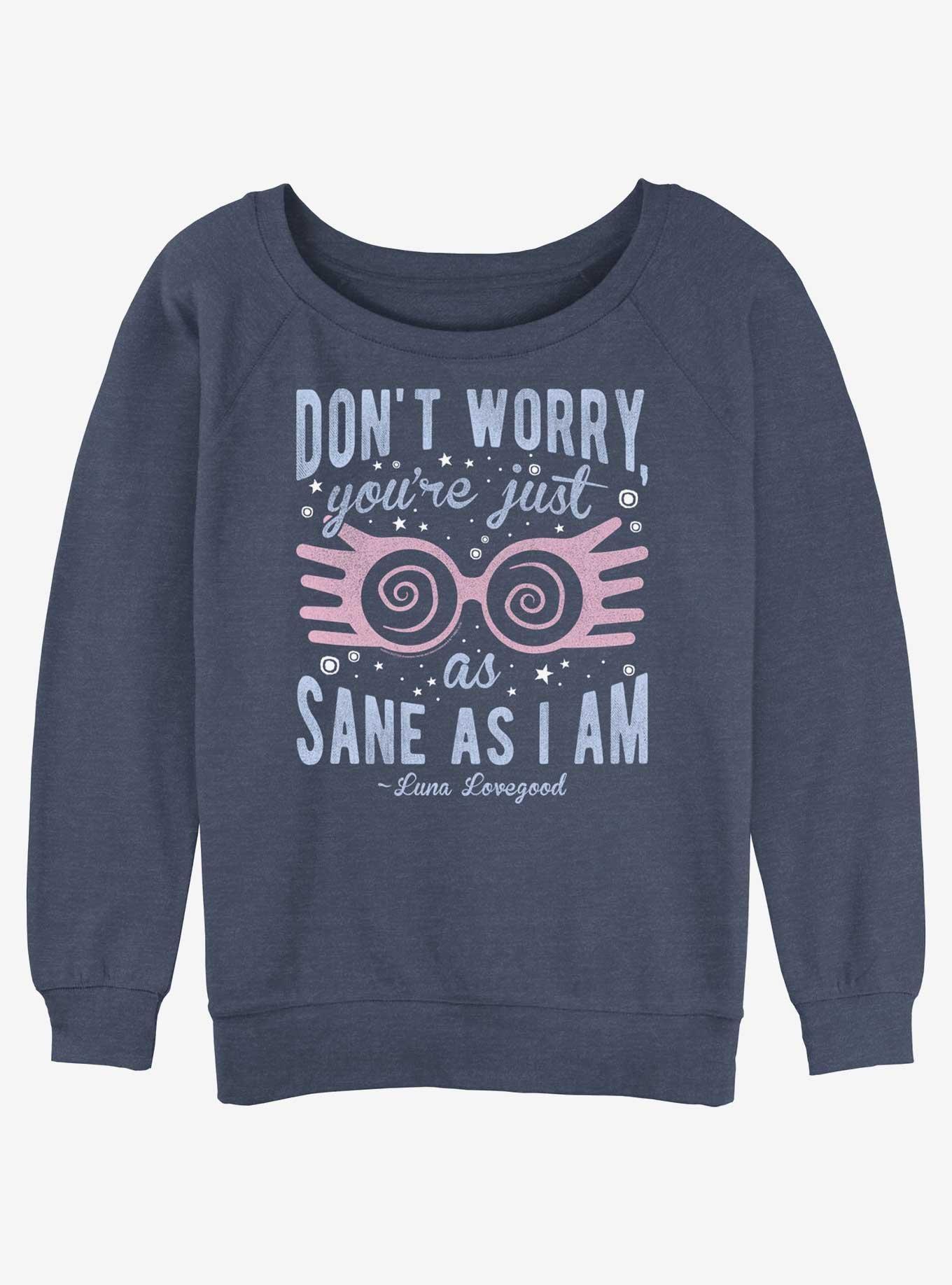 Harry Potter Just As Sane As Luna Girls Slouchy Sweatshirt, , hi-res