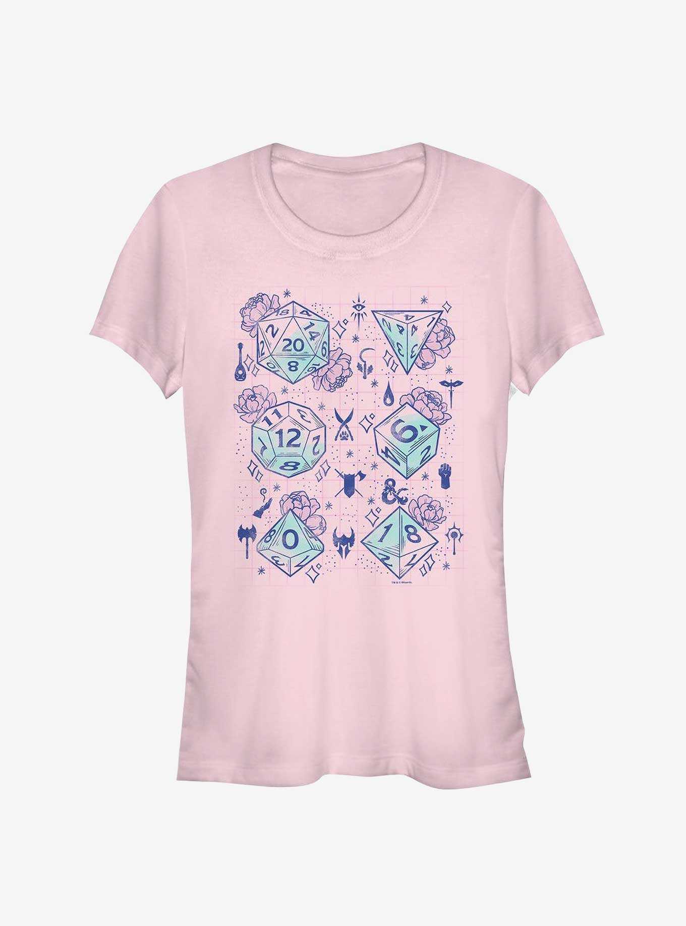 Dungeons & Dragons Floral Dice Girls T-Shirt, , hi-res