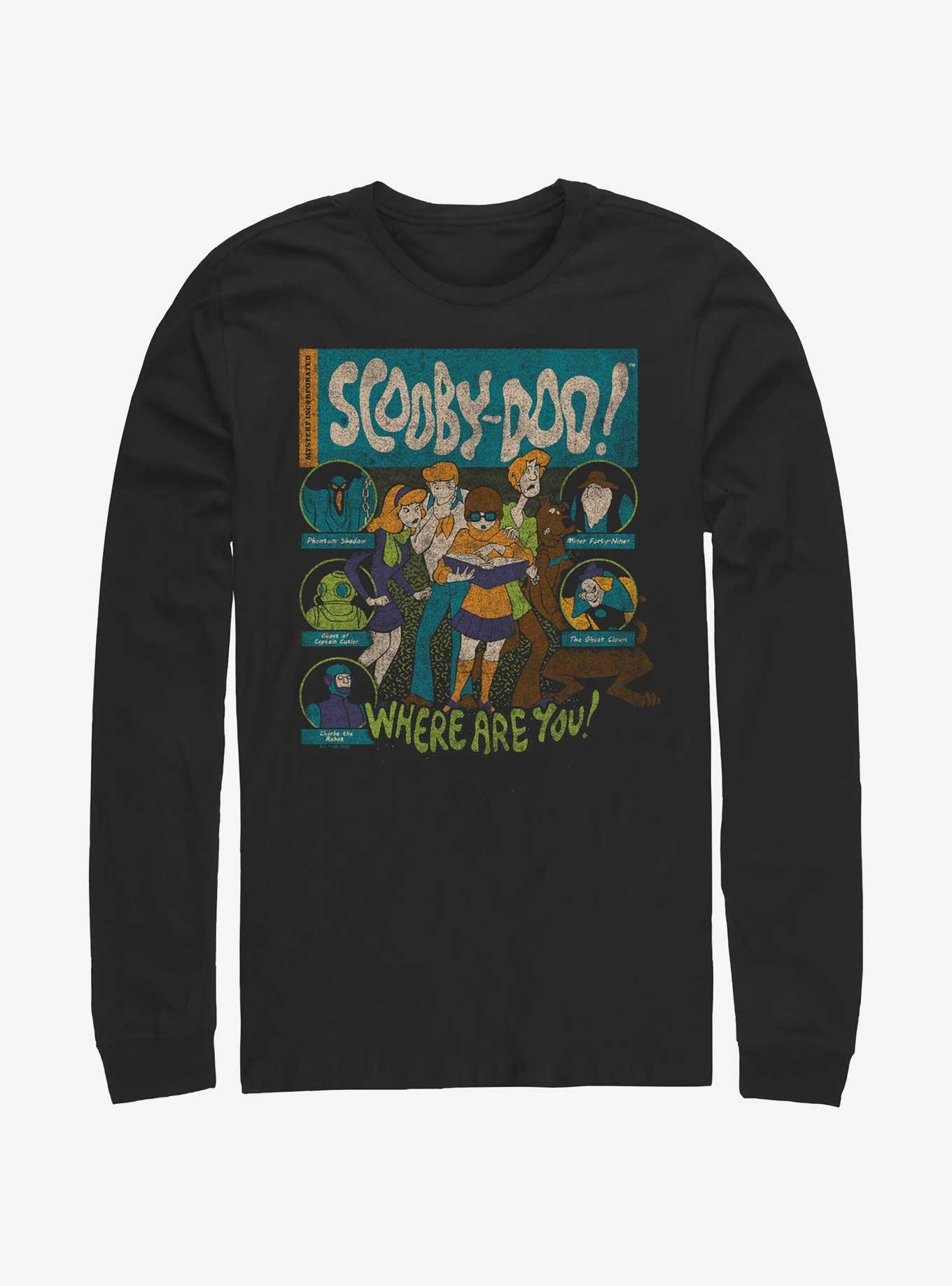 Scooby Doo Mystery Poster Long-Sleeve T-Shirt, BLACK, hi-res