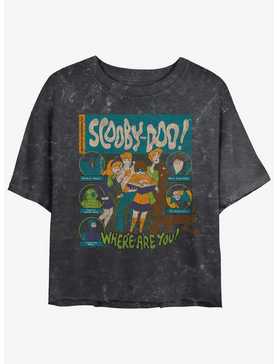 Scooby Doo Mystery Poster Girls Mineral Wash Crop T-Shirt, , hi-res