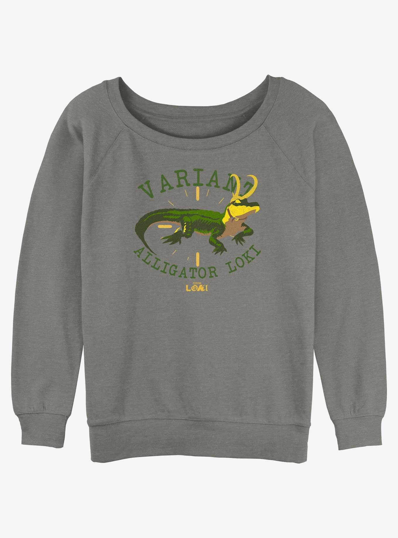Marvel Loki Variant Alligator Marvel Loki Girls Slouchy Sweatshirt, GRAY HTR, hi-res