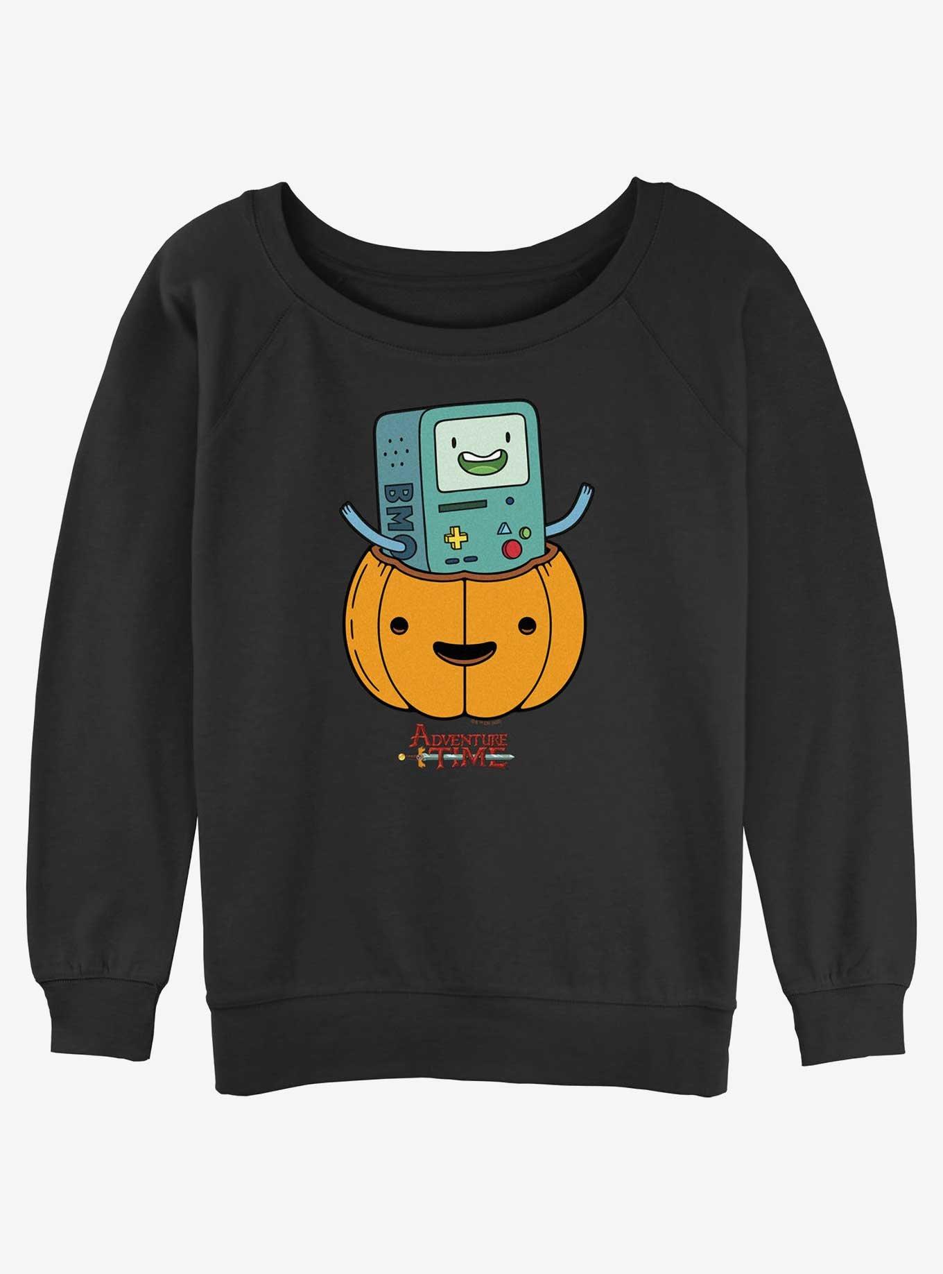 Adventure Time BMO Lantern Girls Slouchy Sweatshirt, BLACK, hi-res