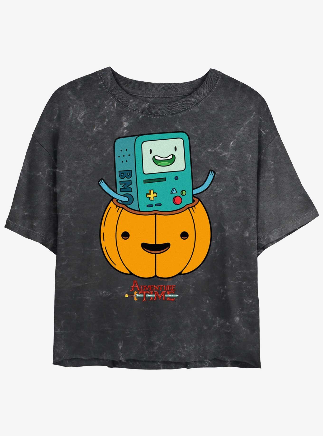 Adventure Time BMO Lantern Girls Mineral Wash Crop T-Shirt, , hi-res