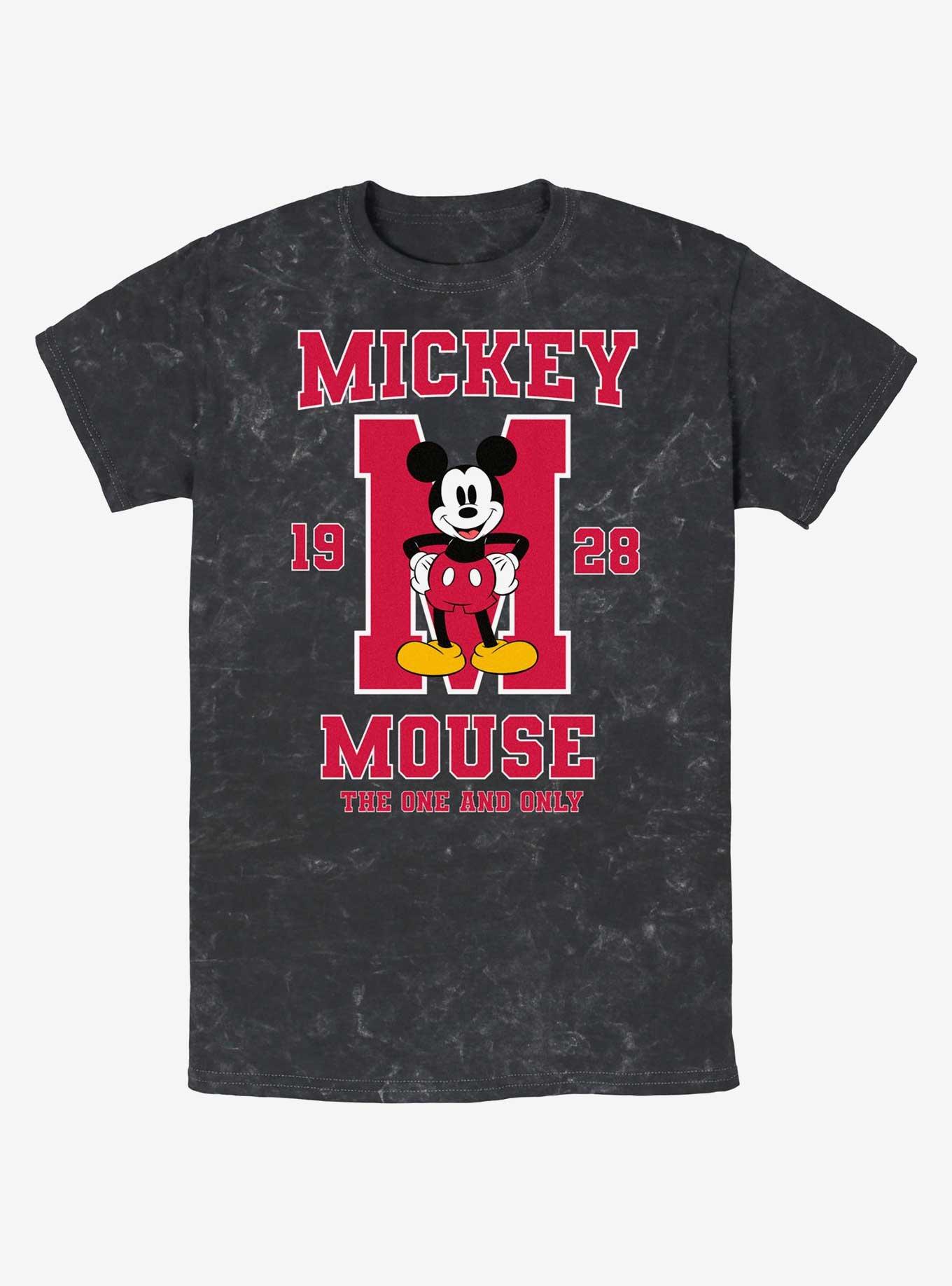 Disney Mickey Mouse The One And Only Mineral Wash T-Shirt, BLACK, hi-res