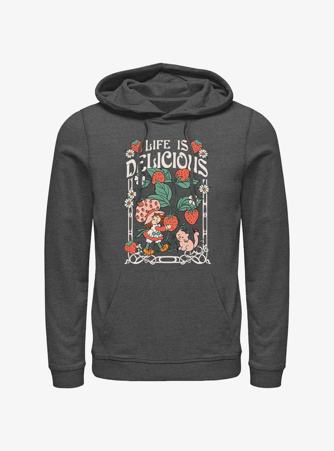 Strawberry Shortcake & Custard Life Is Delicious Hoodie, CHAR HTR, hi-res