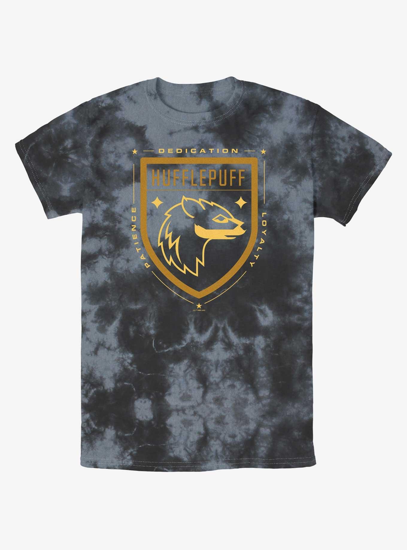Harry Potter Hufflepuff House Crest Tie-Dye T-Shirt, BLKCHAR, hi-res