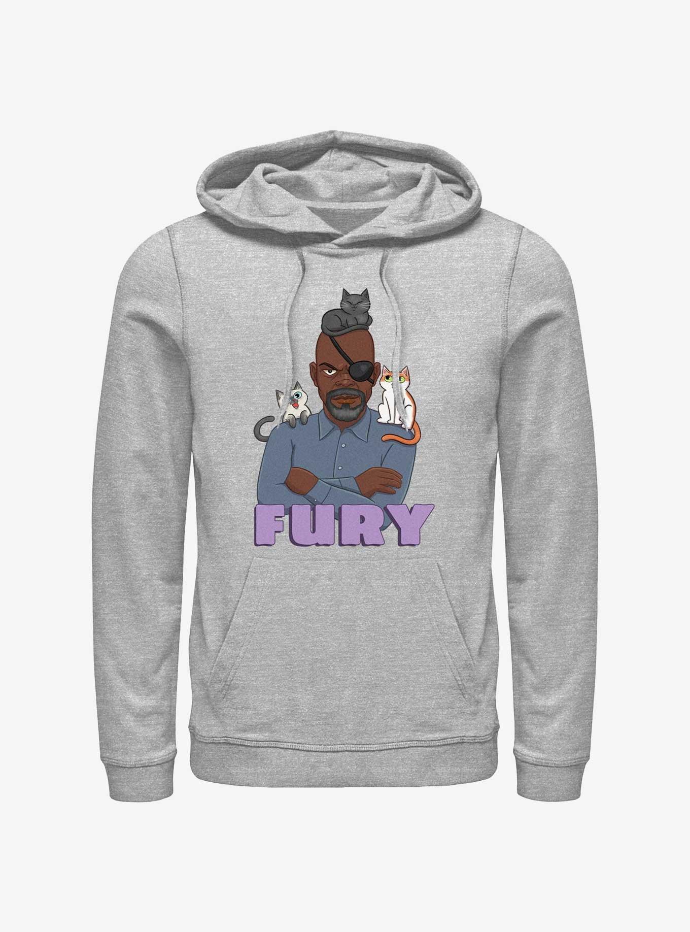 Marvel The Marvels Nick Fury Cats Hoodie, ATH HTR, hi-res