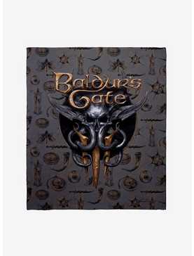 Dungeons & Dragons Baldur's Gate 3 Title Pattern Throw Blanket, , hi-res