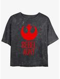 Star Wars Rebel Aunt Womens Mineral Wash Crop T-Shirt, BLACK, hi-res