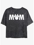 Disney Mickey Mouse Minnie Mom Womens Mineral Wash Crop T-Shirt, BLACK, hi-res