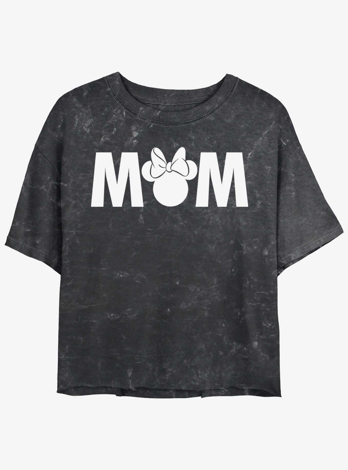 Disney Mickey Mouse Minnie Mom Womens Mineral Wash Crop T-Shirt, , hi-res