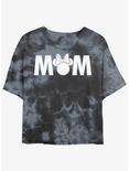 Disney Mickey Mouse Minnie Mom Womens Tie-Dye Crop T-Shirt, BLKCHAR, hi-res