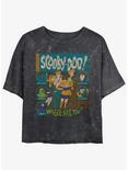 Scooby Doo Mystery Poster Womens Mineral Wash Crop T-Shirt, BLACK, hi-res