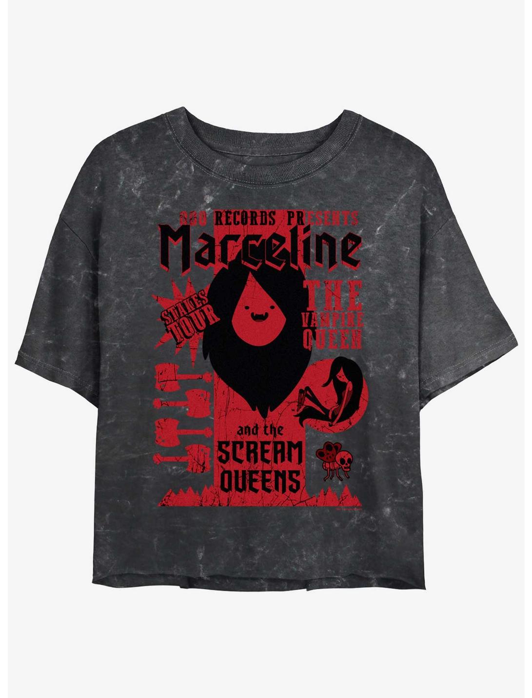 Adventure Time Marceline Scream Queens Stakes Tour Womens Mineral Wash Crop T-Shirt, BLACK, hi-res
