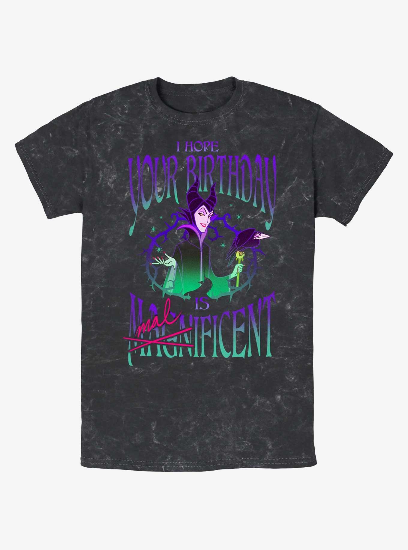Disney Villains Hope Your Birthday Is Maleficent Mineral Wash T-Shirt, BLACK, hi-res