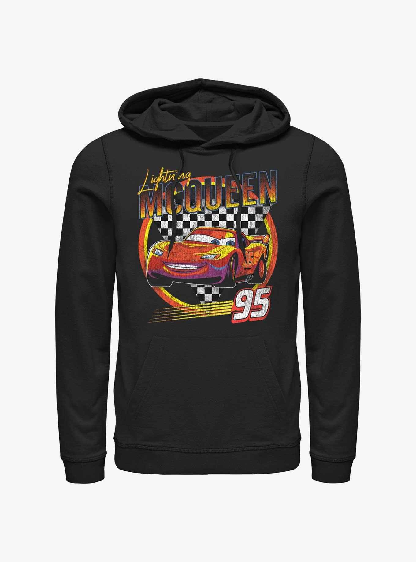 パーカー・フーディ Mcqueen Inlaid Logo Hoodie Disney Pixar Cars Lightning McQueen Vintage Hoodie - BLACK