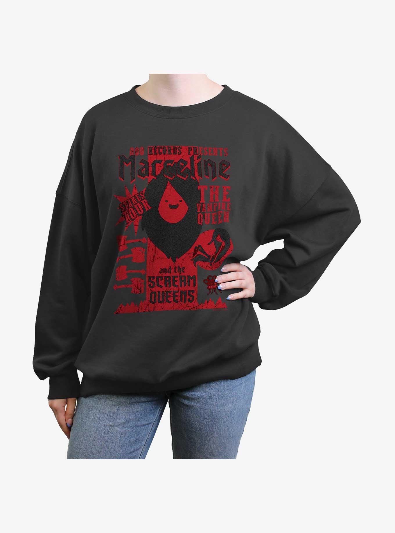 Adventure Time Marceline Scream Queens Stakes Tour Womens Oversized Sweatshirt, CHARCOAL, hi-res