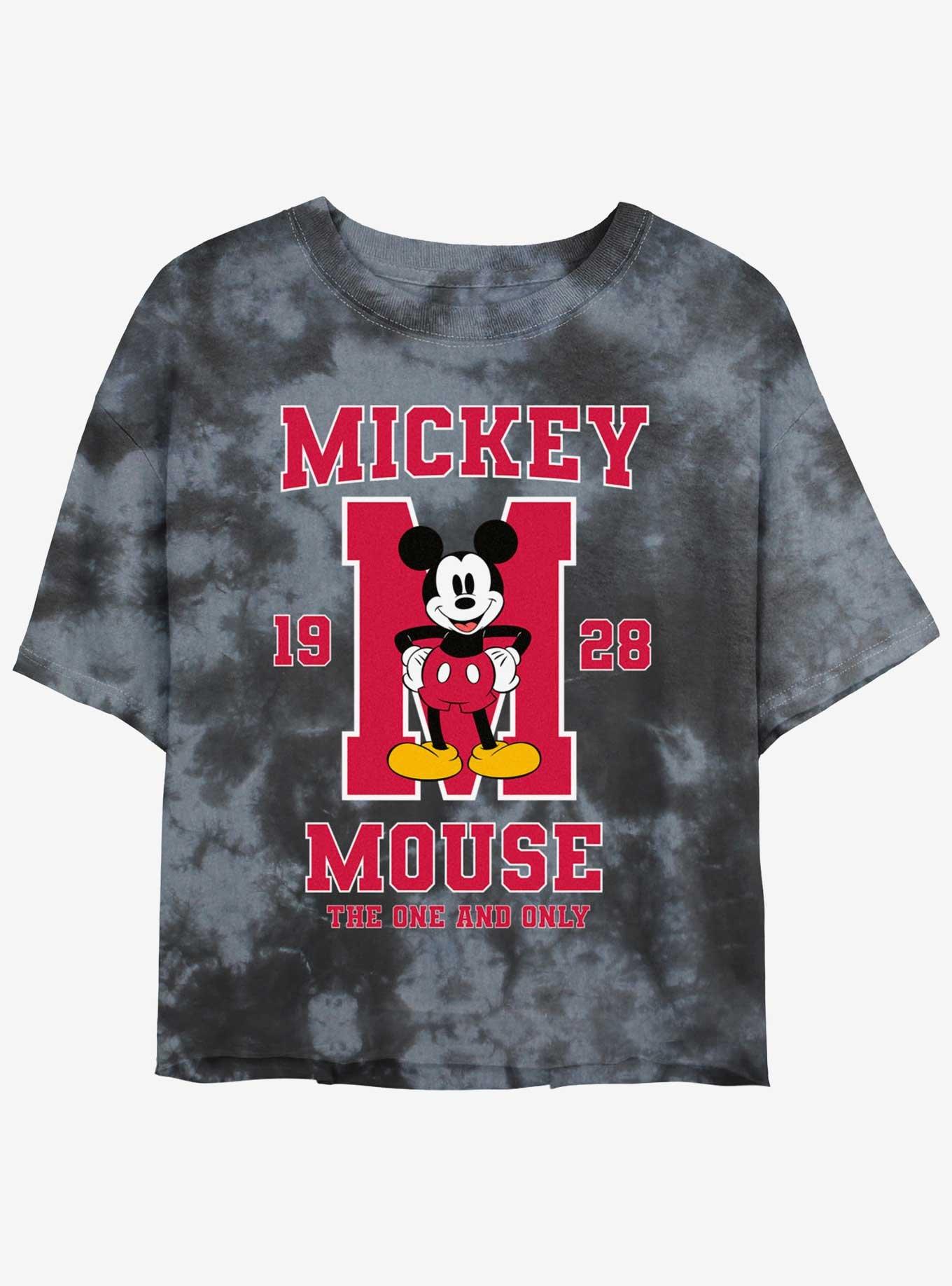 Disney Mickey Mouse The One And Only Womens Tie-Dye Crop T-Shirt, , hi-res