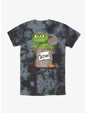 Sesame Street Oscar Scram Sign Tie-Dye T-Shirt, , hi-res