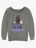 Marvel The Marvels Nick Fury Cats Womens Slouchy Sweatshirt, GRAY HTR, hi-res