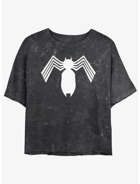 Marvel Spider-Man Symbiote Spider-Man Logo Womens Mineral Wash Crop T-Shirt, , hi-res