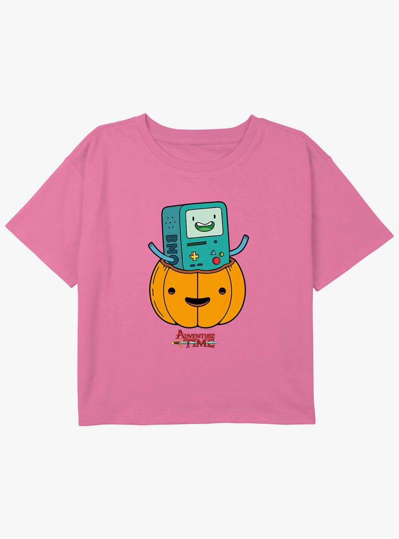 Adventure Time BMO Lantern Youth Girls Boxy Crop T-Shirt, PINK, hi-res