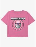 Minecraft Axolotl Adventures Youth Girls Boxy Crop T-Shirt, PINK, hi-res