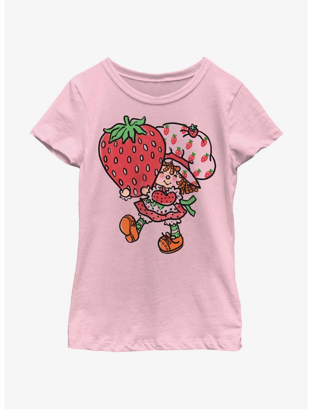 Strawberry Shortcake Big Strawberry Youth Girls T-Shirt, PINK, hi-res