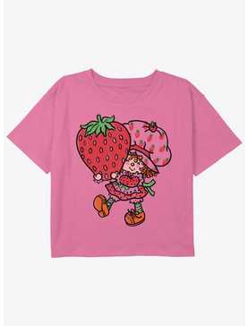 Strawberry Shortcake Big Strawberry Youth Girls Boxy Crop T-Shirt, , hi-res