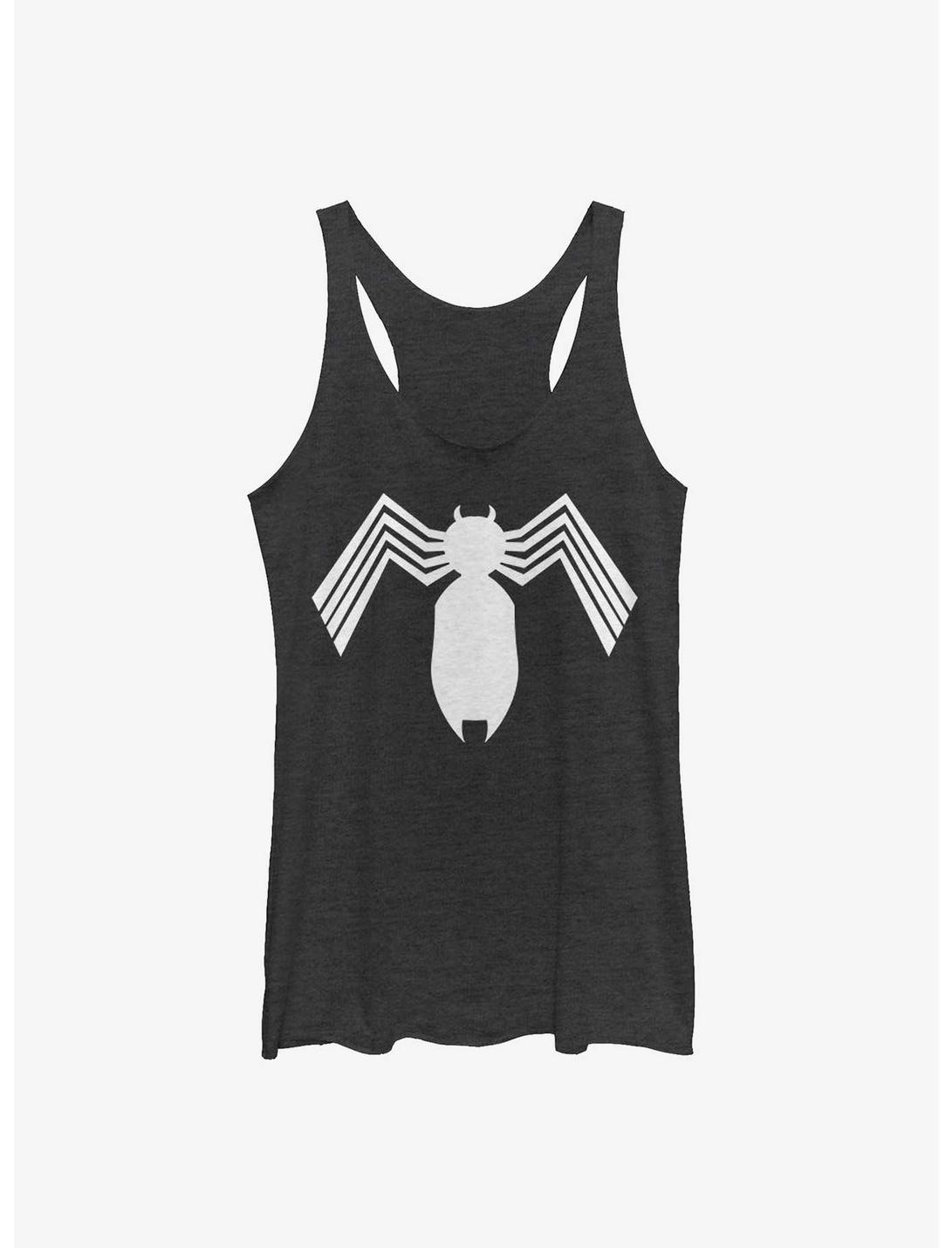Marvel Spider-Man Symbiote Spider-Man Logo Womens Tank Top, BLK HTR, hi-res