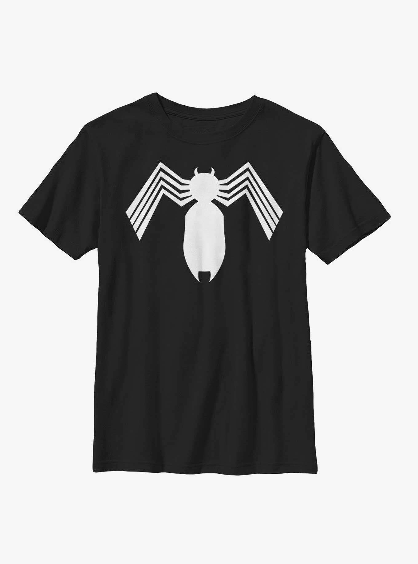 Marvel Spider-Man Symbiote Spider-Man Logo Youth T-Shirt, BLACK, hi-res