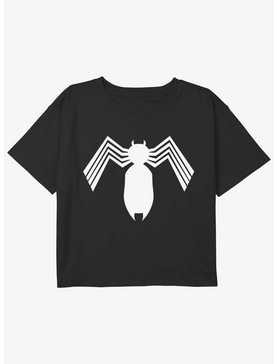 Marvel Spider-Man Symbiote Spider-Man Logo Youth Girls Boxy Crop T-Shirt, , hi-res