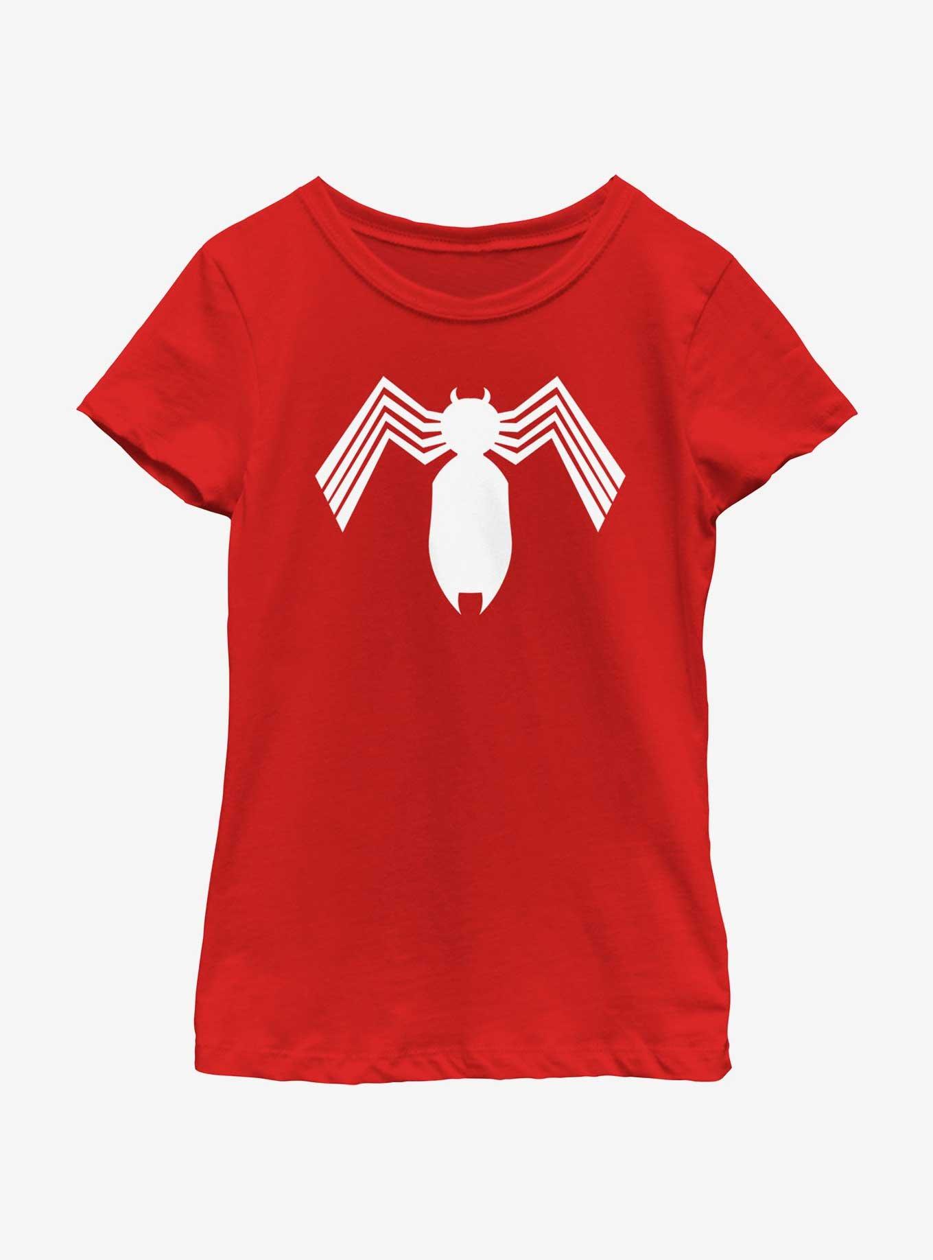 Marvel Spider-Man Symbiote Spider-Man Logo Youth Girls T-Shirt, , hi-res