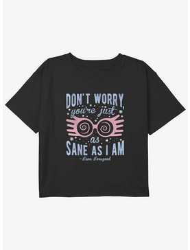 Harry Potter Just As Sane As Luna Youth Girls Boxy Crop T-Shirt, , hi-res