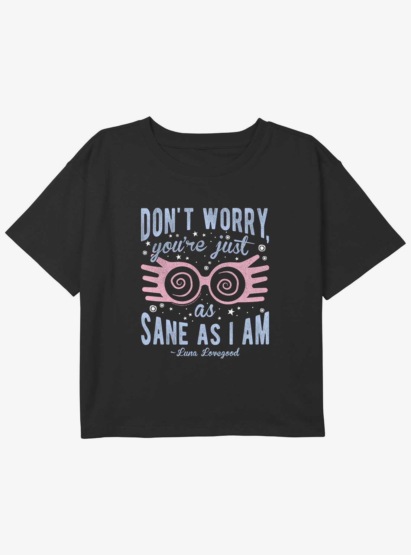 Harry Potter Just As Sane As Luna Youth Girls Boxy Crop T-Shirt, , hi-res