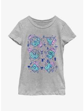 Dungeons & Dragons Floral Dice Youth Girls T-Shirt, , hi-res