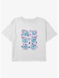Dungeons & Dragons Floral Dice Youth Girls Boxy Crop T-Shirt, WHITE, hi-res