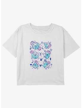 Dungeons & Dragons Floral Dice Youth Girls Boxy Crop T-Shirt, , hi-res