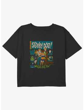 Scooby Doo Mystery Poster Youth Girls Boxy Crop T-Shirt, , hi-res