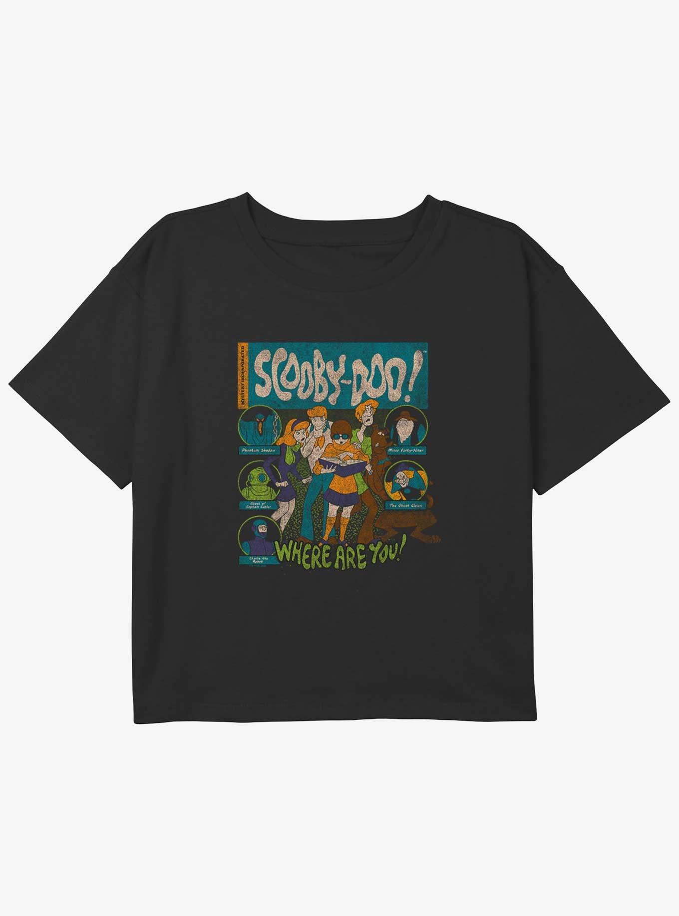 Scooby Doo Mystery Poster Youth Girls Boxy Crop T-Shirt, , hi-res