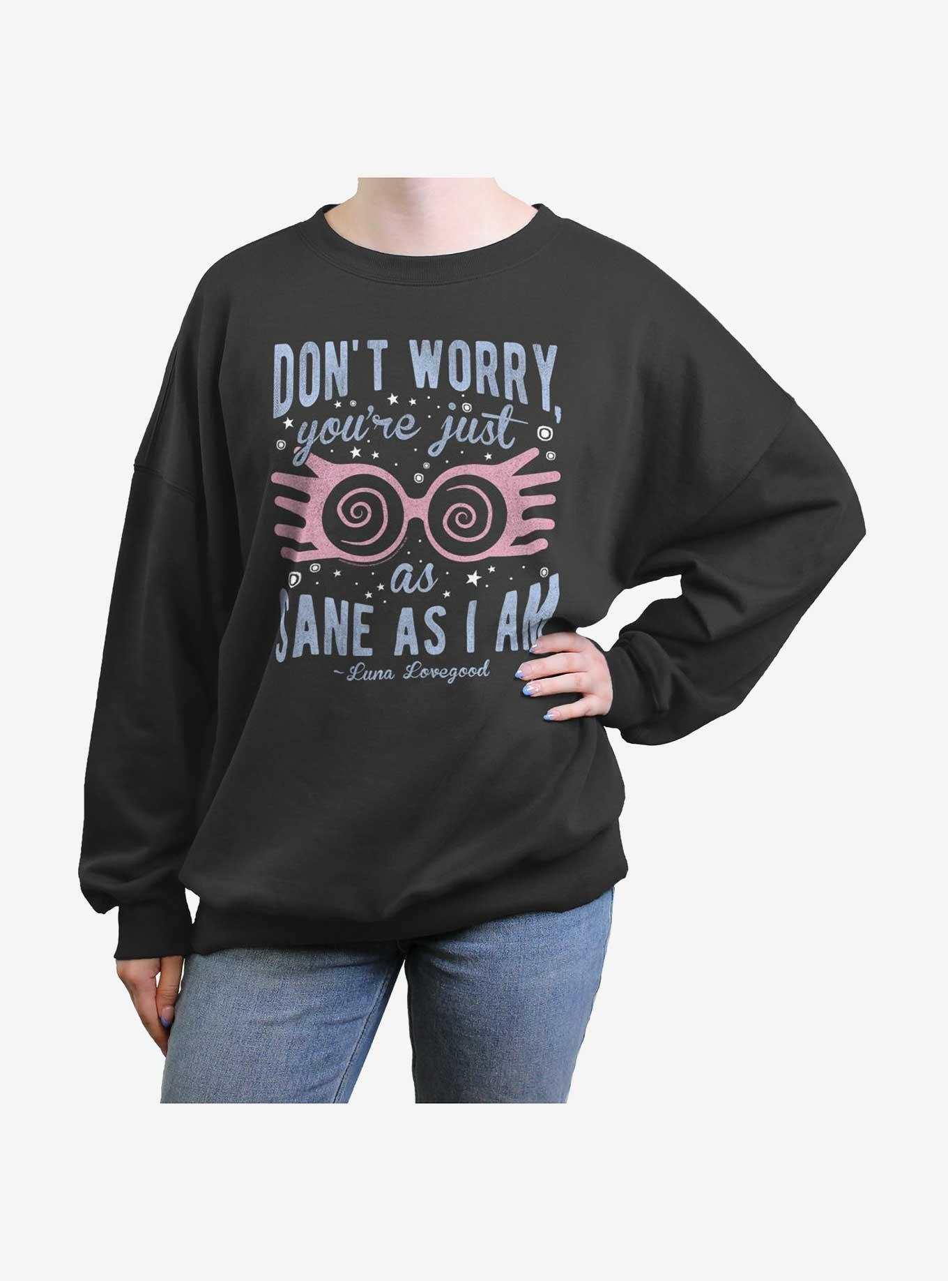 Harry Potter Just As Sane As Luna Womens Oversized Sweatshirt, , hi-res