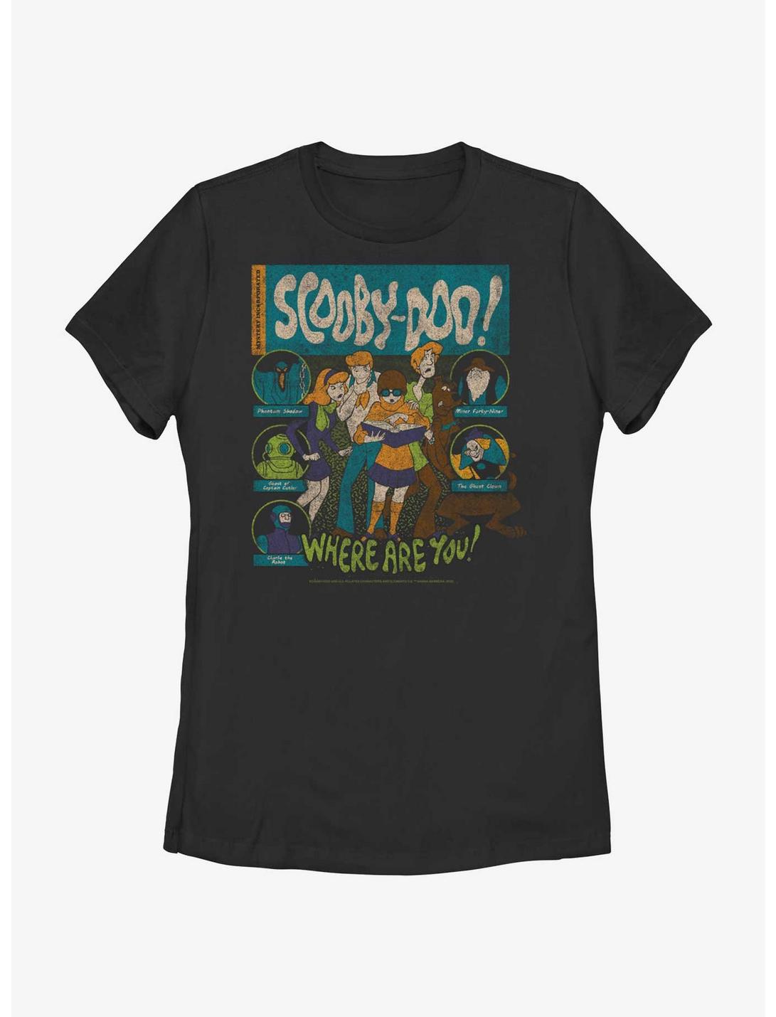 Scooby Doo Mystery Poster Womens T-Shirt, BLACK, hi-res